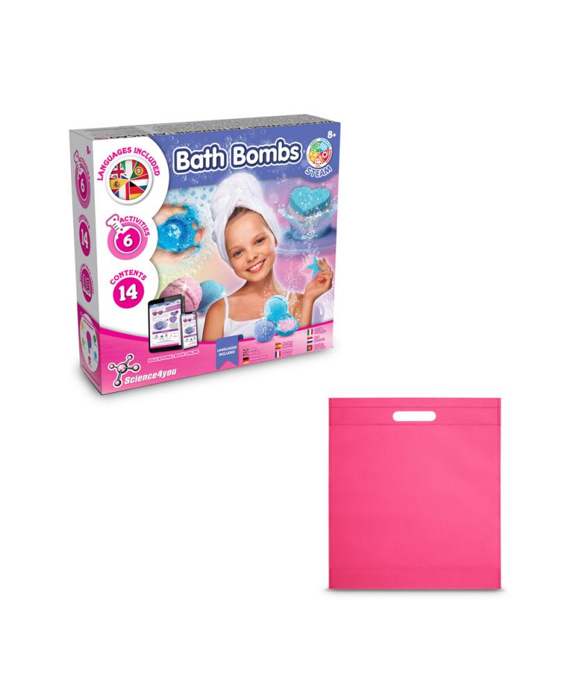 Bath Bombs Kit IV. Juguete educativo suministrado con una bolsa de regalo de non woven (80 g/m²)