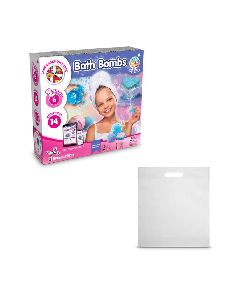 Bath Bombs Kit IV. Juguete educativo suministrado con una bolsa de regalo de non woven (80 g/m²)