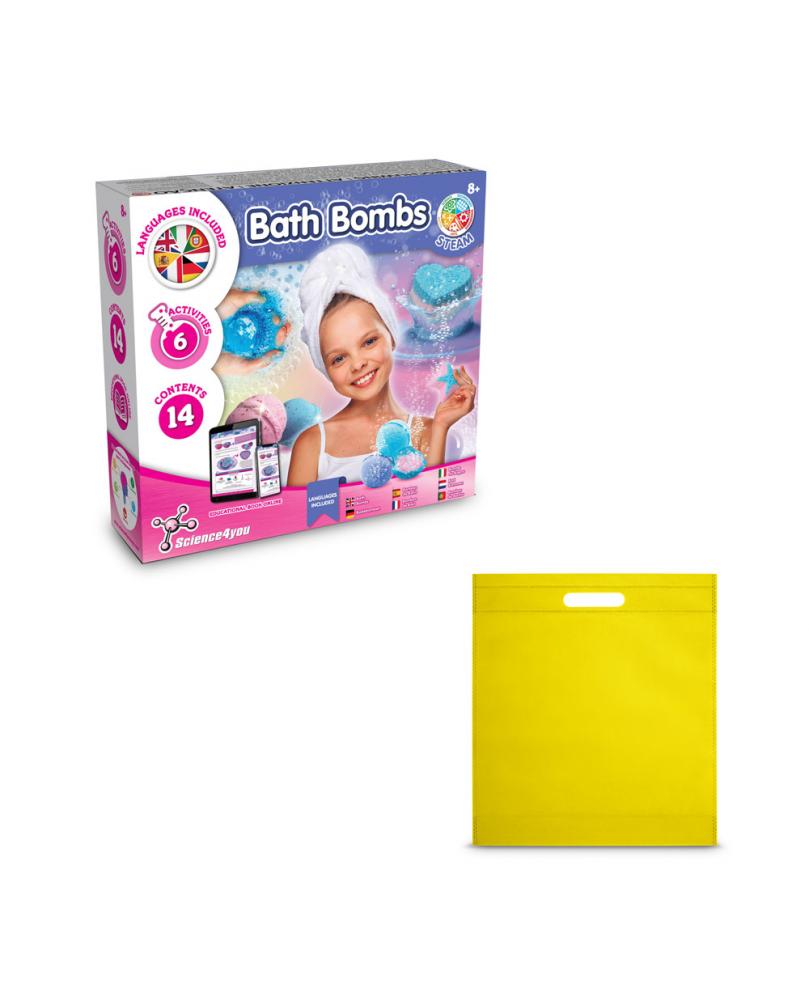 Bath Bombs Kit IV. Juguete educativo suministrado con una bolsa de regalo de non woven (80 g/m²)