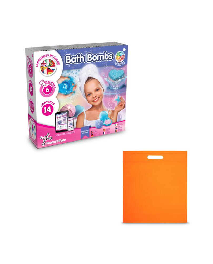 Bath Bombs Kit IV. Juguete educativo suministrado con una bolsa de regalo de non woven (80 g/m²)