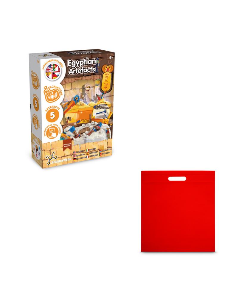 Ancient Egypt Excavation Kit IV. Juego educativo suministrado con una bolsa de regalo de non woven (80 g/m²)