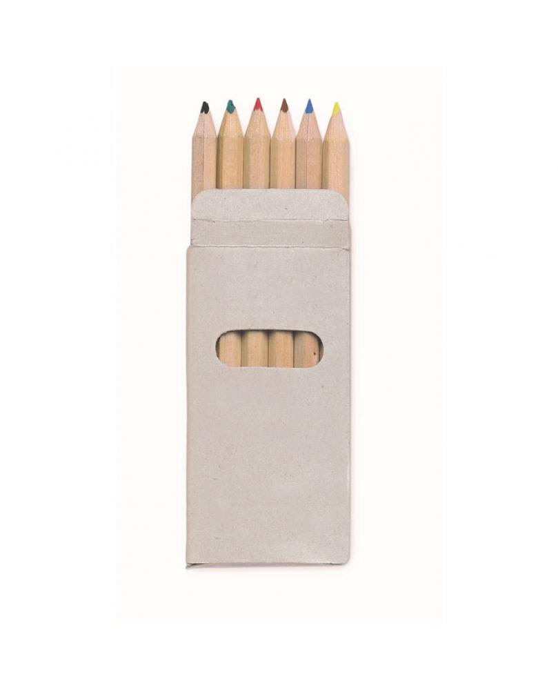 6 lápices de colores en caja