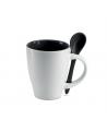 Taza bicolor con cuchara 250 ml