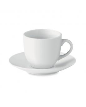 Taza y plato cerámica café