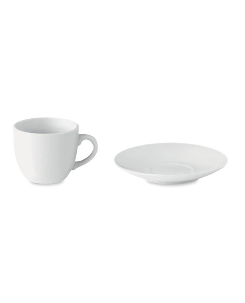 Taza y plato cerámica café