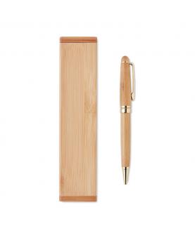 Bolígrafo giratorio de bambú