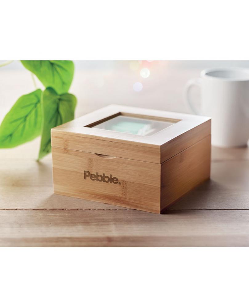 Caja de té de bambú