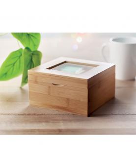 Caja de té de bambú