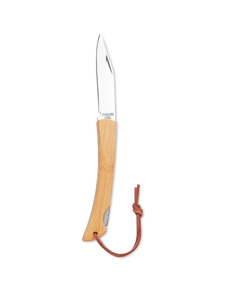 Cuchillo plegable de bambú