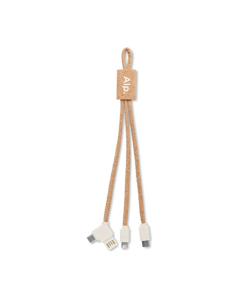 CABIE Cable de carga 3 en 1 corcho