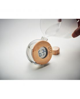 DROPPY LUX Reloj LCD de bambú por agua