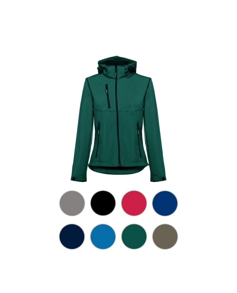 THC ZAGREB WOMEN. Chaqueta softshell para mujer, con capucha removible