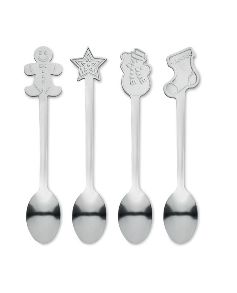 CHIP SET Set  4 cucharas de té navideñas